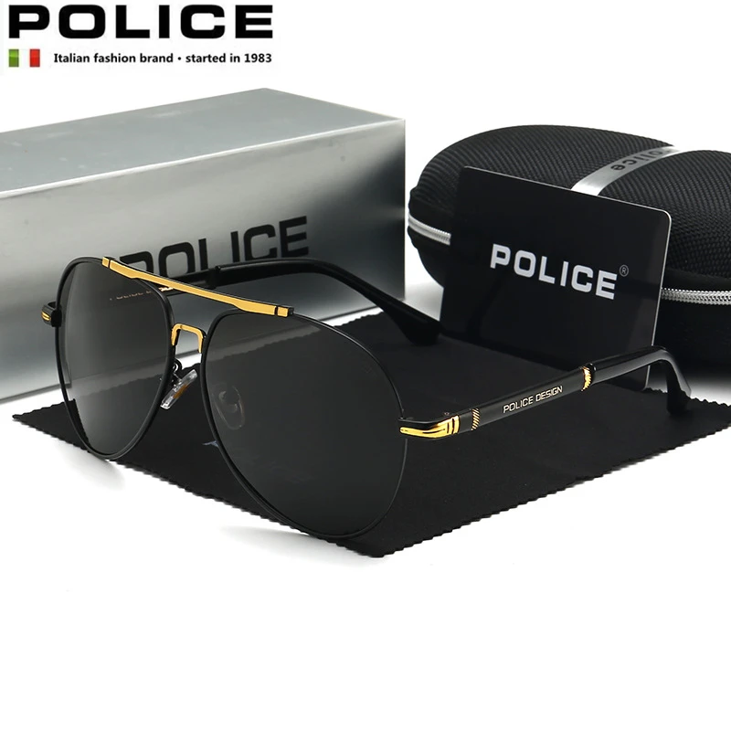 

POLICE Luxury Men's Polarized Sunglasses Driving Sun Glasses For Men Women Brand Designer Male Vintage Pilot Sunglasses UV400