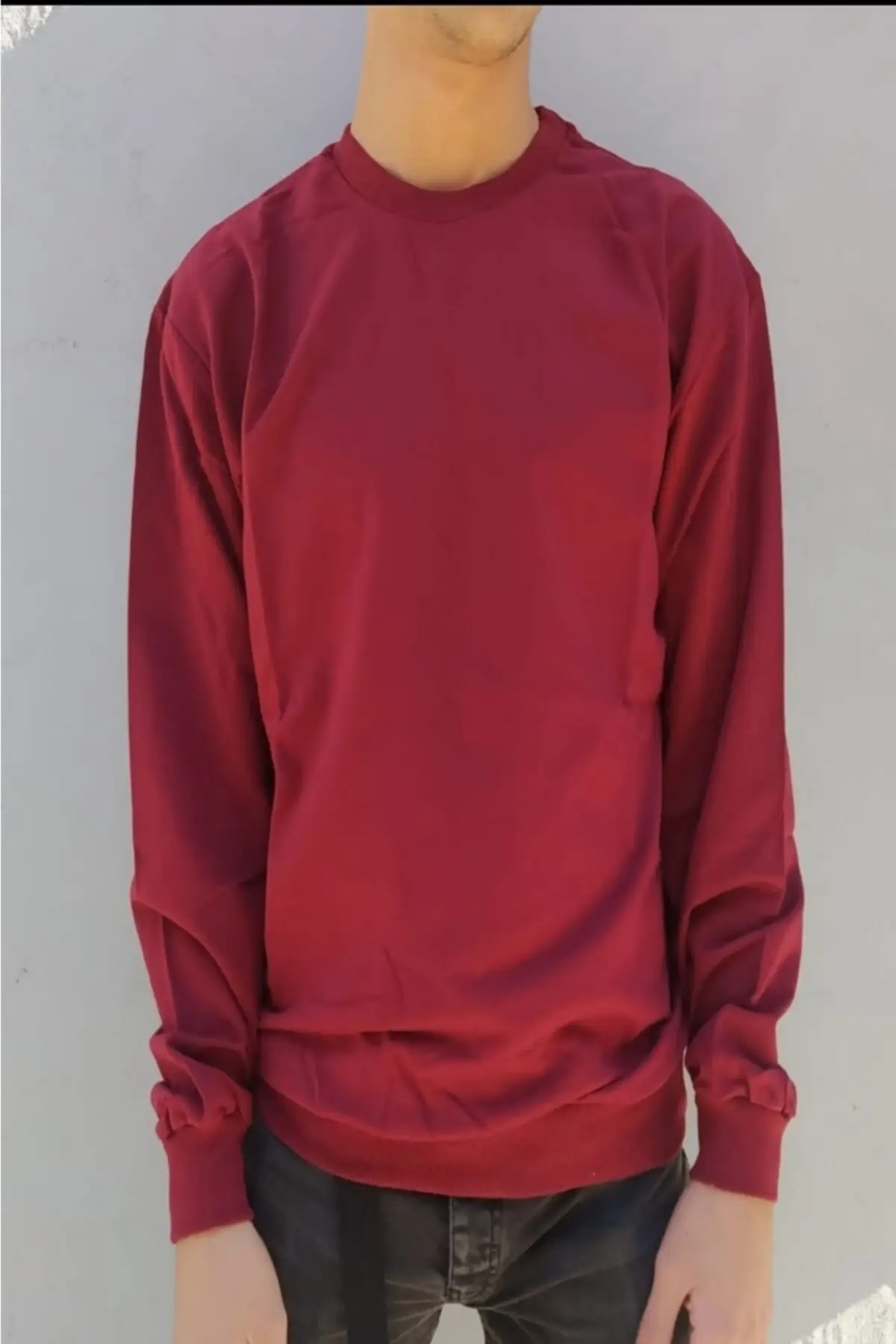 

Women's Sweatshirt Nefigo Unprinted Unisex Claret Red Hoodies Fashion All Season New Designer Pullovers Fleece Hoodies