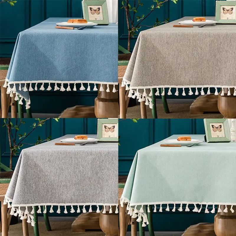 

Cotton and linen pure color waterproof and oil disposable table cloth rectangle_AN3096
