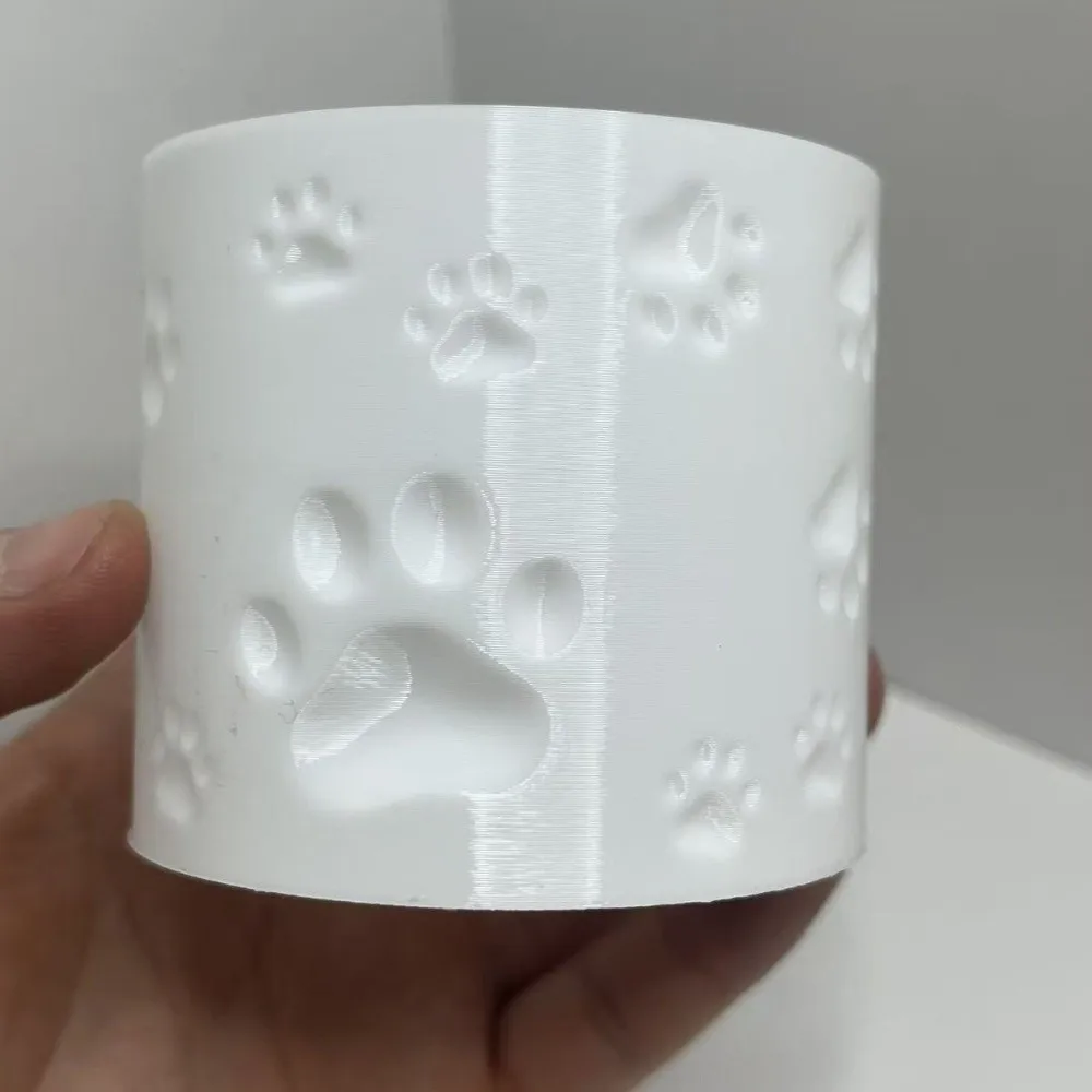 Фото Подставка для ручек, 3D-печатный цветочный горшок, цилиндрический пластиковый контейнер для кактусов, ящик для хранения с отпечатком лапы, садовый кашпо, подставка для оконной полки №5