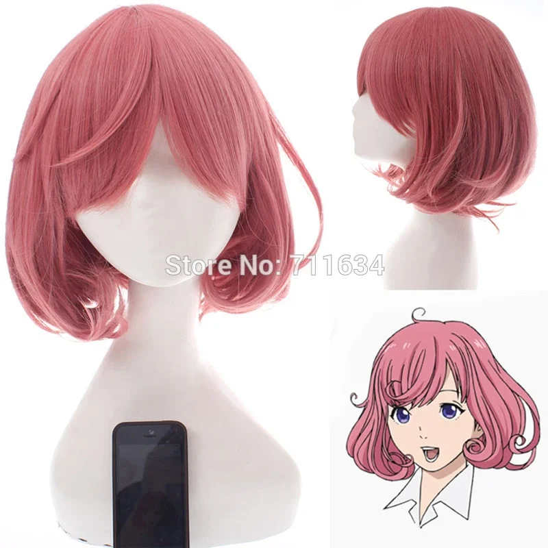 Аниме Noragami косплей emute Kofuku парик розовый короткий вьющийся для косплея рулон