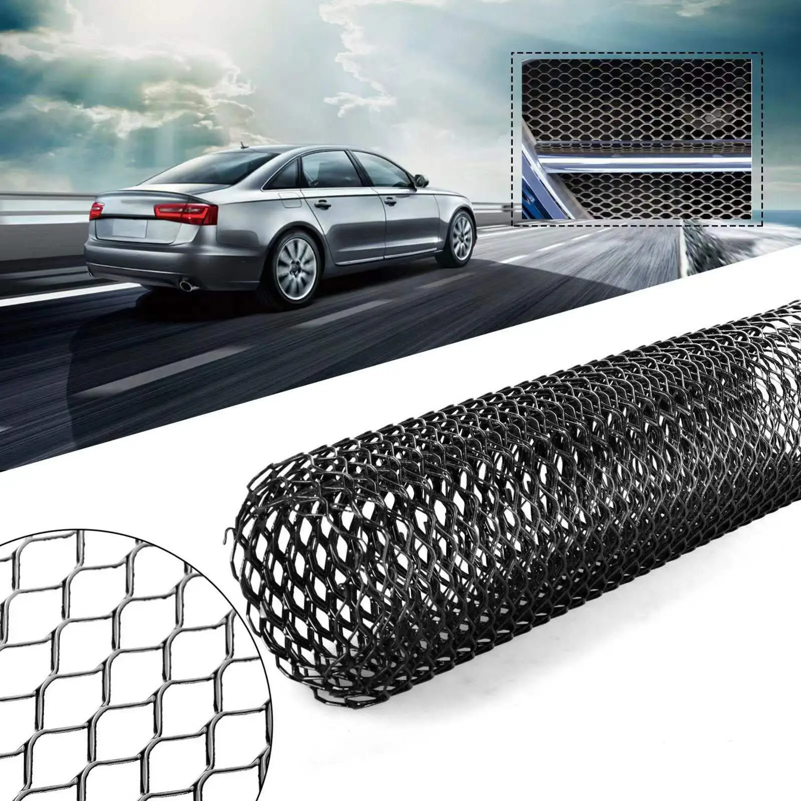 

Grille Mesh Net Sheet 40x13" Rhombic Shape Grids GM Fit for Car