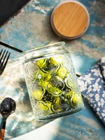 glass sealed can vintage begonia pattern dried fruit snack nut storage jar creative decoration