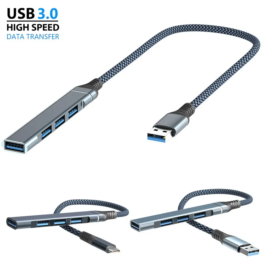 

4 Ports Type-C HUB USB 3.0 Expander Splitter High Speed OTG Adapter Docking Station For Laptop PC Hard Drive Mouse Keyboard