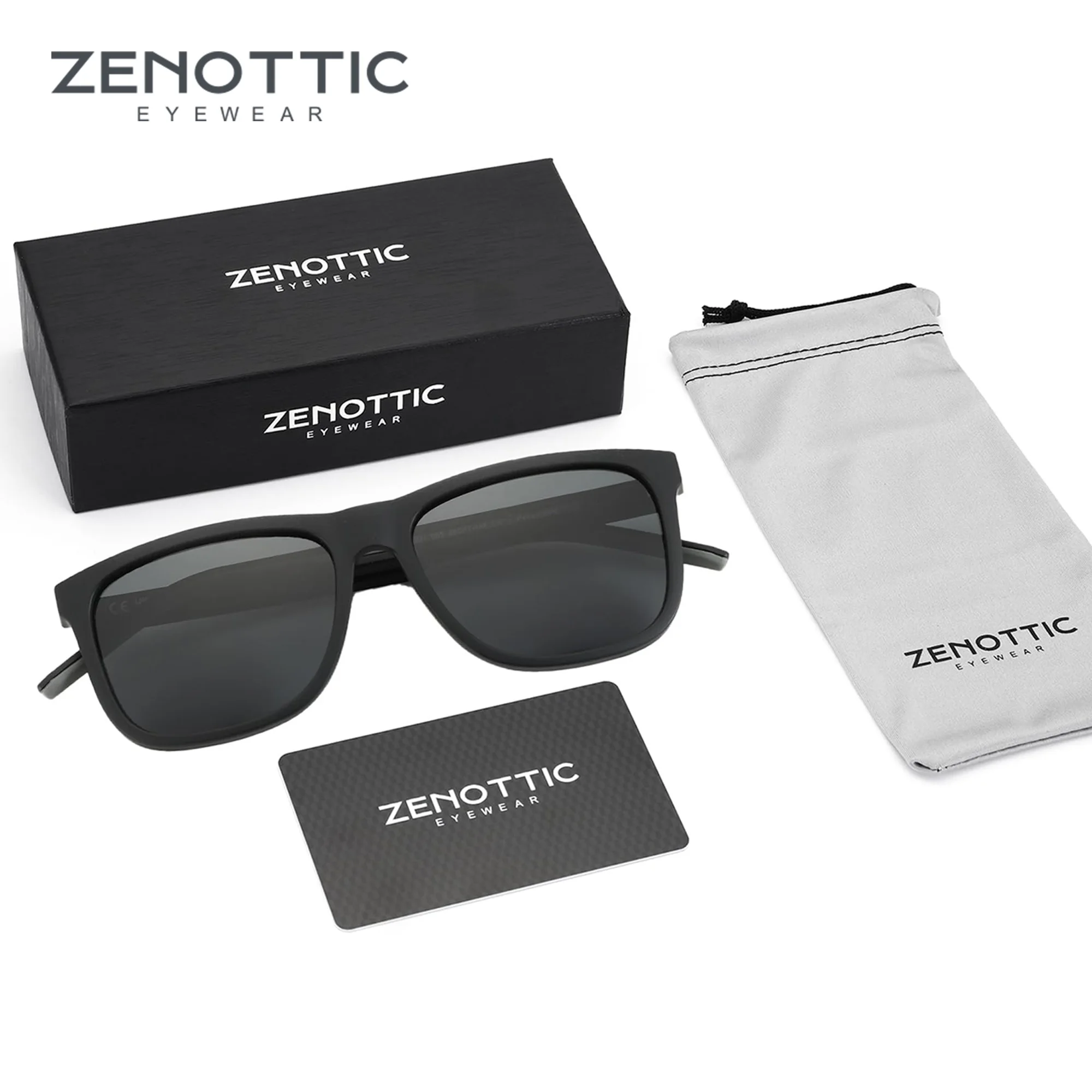 Мужские поляризационные солнцезащитные очки ZENOTTIC — легкие квадратные мужские солнцезащитные очки в оправе TR90, защита UV400 (art.: 3920ca3e01560) - 3920ca3e01560
