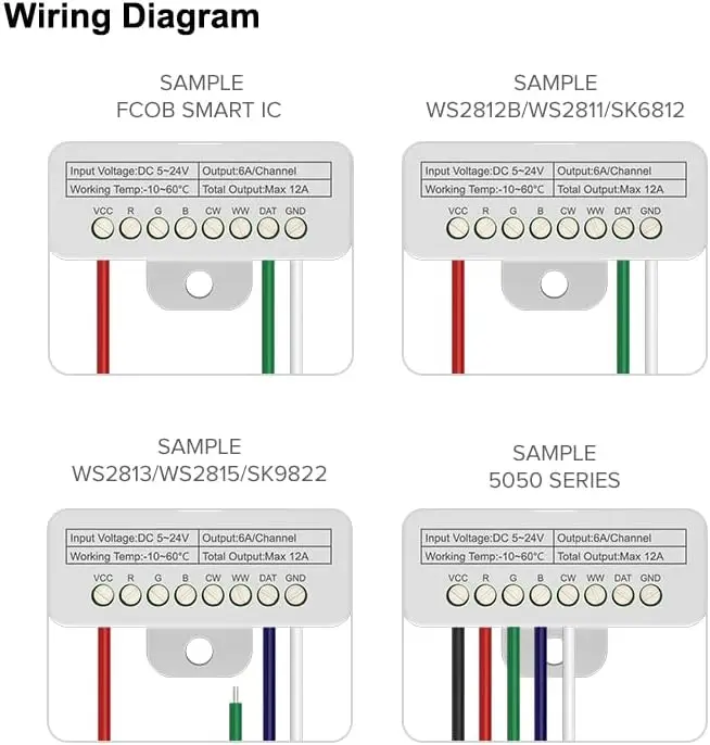 SP630e Светодиодный контроллер Rgbic Rgbcct Rgbw Rgb Cct 5 В 12 24 Cob Pwm Пиксельный светодиодных