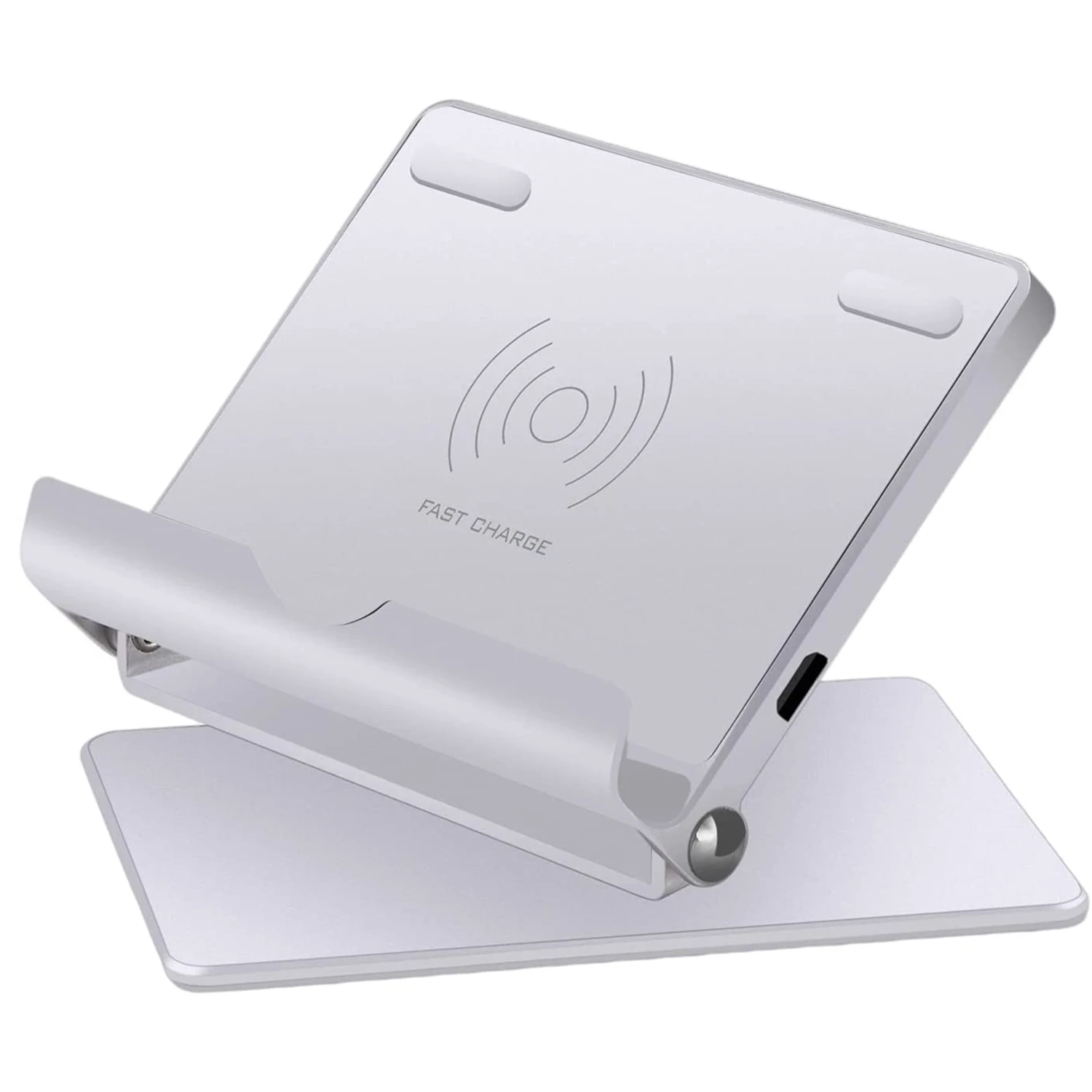 

Wireless Charger Freely Adjustable Mount 10W / 7.5W / 5W Auto Power Off for Android Circuit Protection - Silver