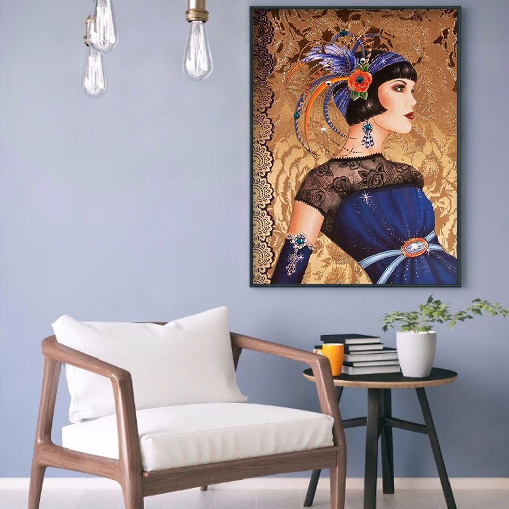 

Штампованная вышивка крестиком 3 нити 11CT Благородная женщина Женская Вышивка ручной работы украшение для дома