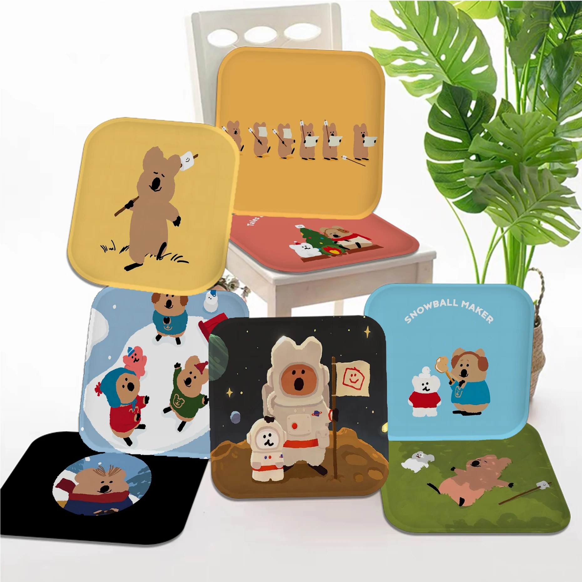 Корейская Тканевая Подушка D-Dinotaeng С Галстуком Нескользящая Декоративная Для