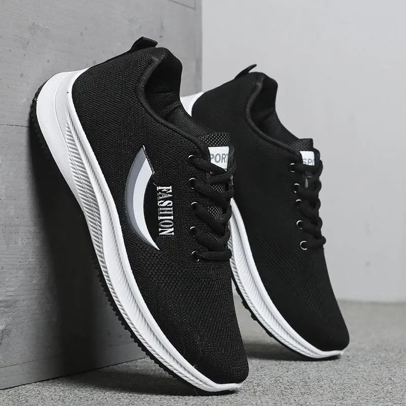 Кроссовки мужские сетчатые на шнуровке легкие повседневные сникерсы удобная