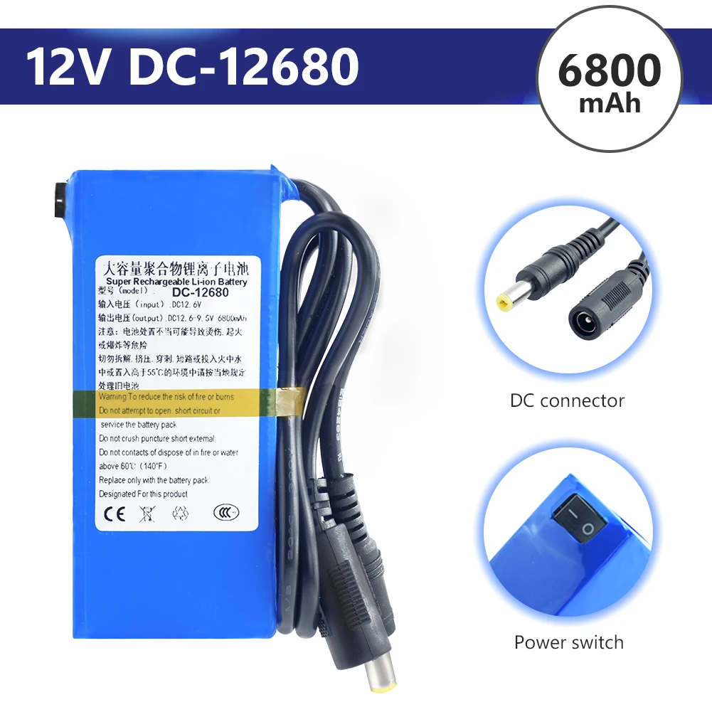 

Lucky Rechargeable Battery 12V 30000mah Lithium Battery Pack Capacity DC 12.6V 30Ah CCTV Cam Monitor with Charger