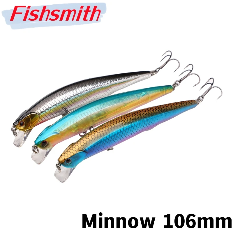 

1Pcs Fishing Lure Floating Minnow 10.6cm11g Artificial Bait Shining Lin Minnow Wobblers Hard Bait for Pike Saltwater Fishing