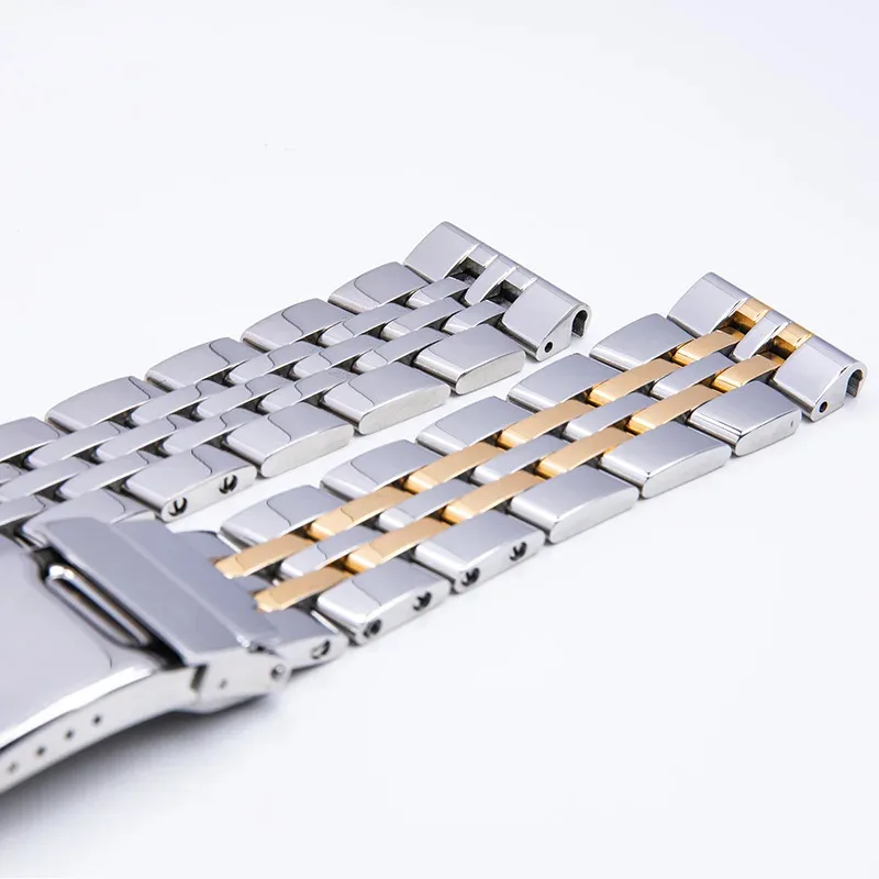Фото Ремешок из нержавеющей стали для Breitling A49350 AB 042011, ремешок 18 20 мм, 22 мм, 24 мм, серебристый, золотой, однотонный металлический ремешок, мужская скобка №3