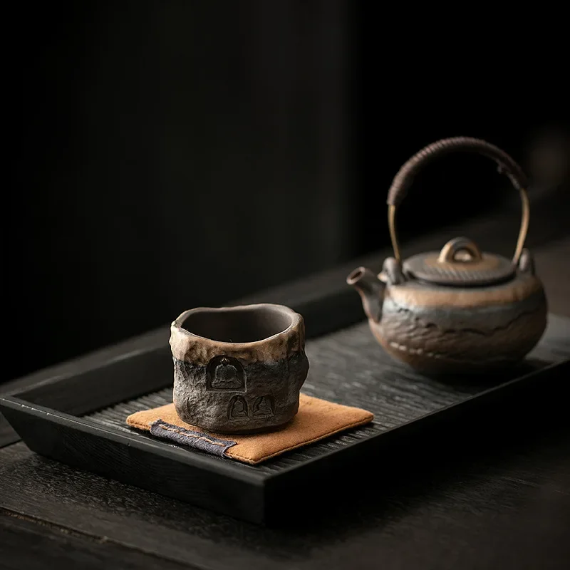 Антикварная Позолоченная Железная Глазурованная Чайная Чашка Dunhuang Ручная