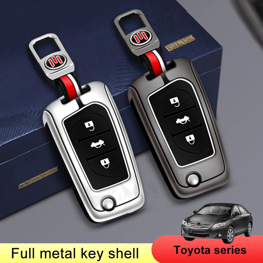 

Car Key Cover Case Auto Styling Key Protection Keychain Leather For Toyota Land Cruiser Prado Camry C-HR Harrier RAV4 Sienna 2 3