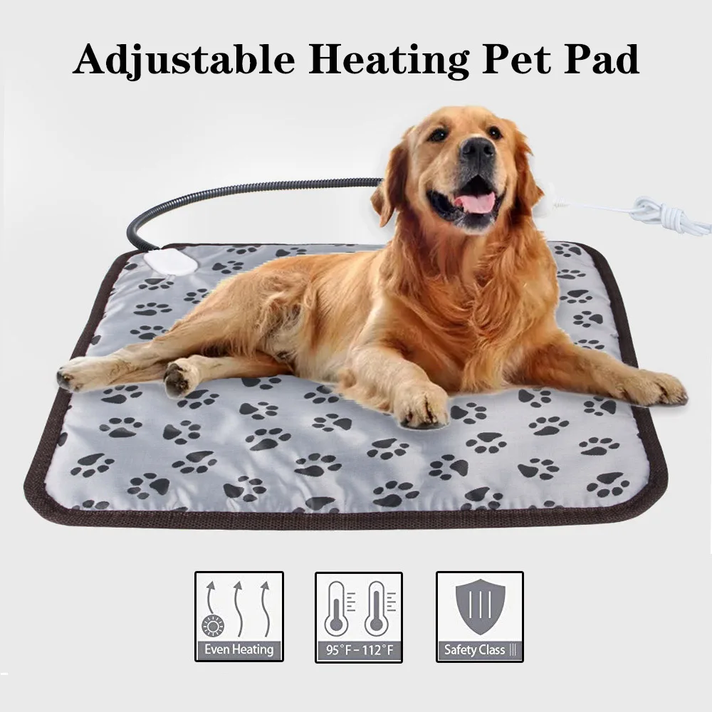 

Adjustable Heating Pad Blanket Dog Cat Puppy Mat Bed Pet Electric Warmer Pad Power-off Protection Waterproof Bite-resistant Wire