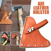 leather axe holster case hatchet head sheath practical axe scabbard camping blade cover durable axe head protection covers