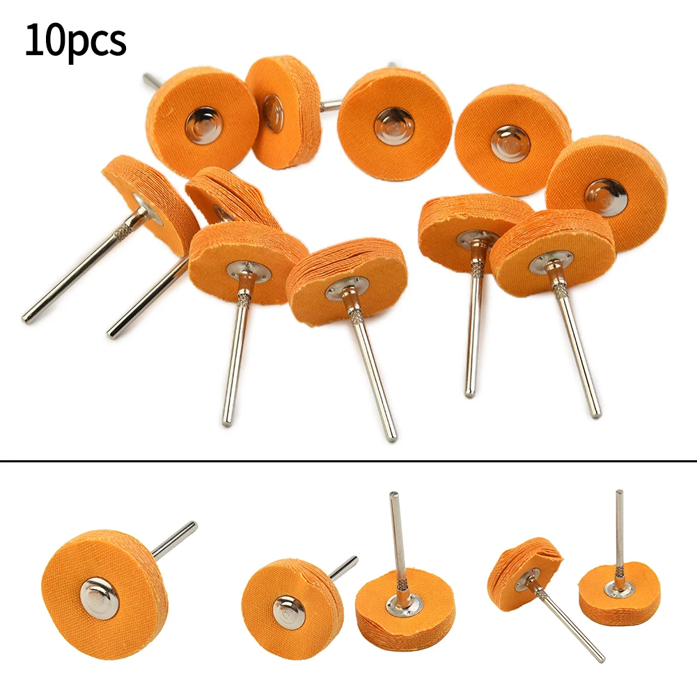 

Set Polishing Wheel Elements Pack 10pcs Buffing Wool Yellow Cotton Cloth Shank Electrical Grinding Suitable Useful