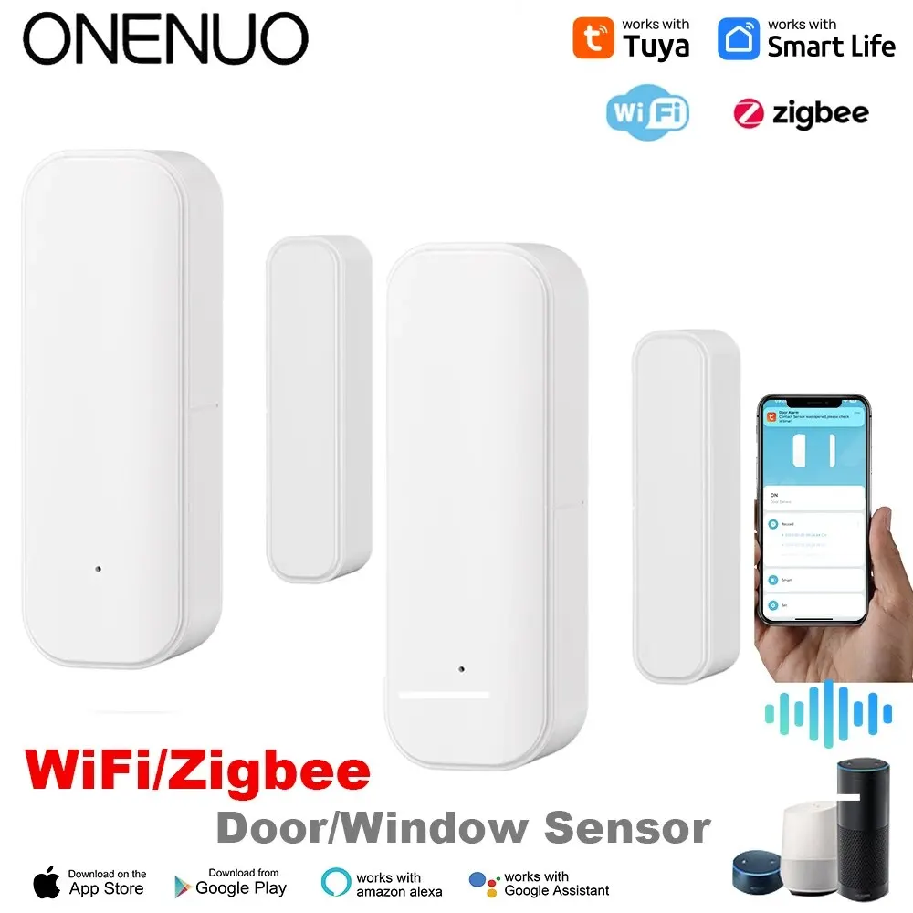ONENUO Tuya Wi-Fi Zigbee умный датчик окна и двери с аккумулятором для домашней охранной