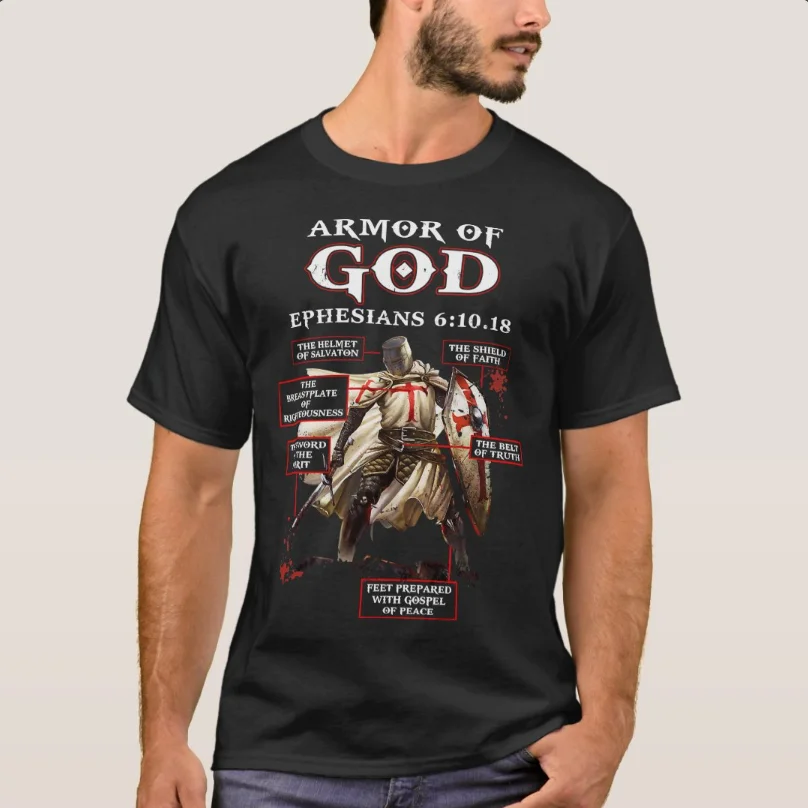 

Armor of God Knight Templar T-Shirt 100% Cotton O-Neck Summer Short Sleeve Casual Mens T-shirt Size S-3XL