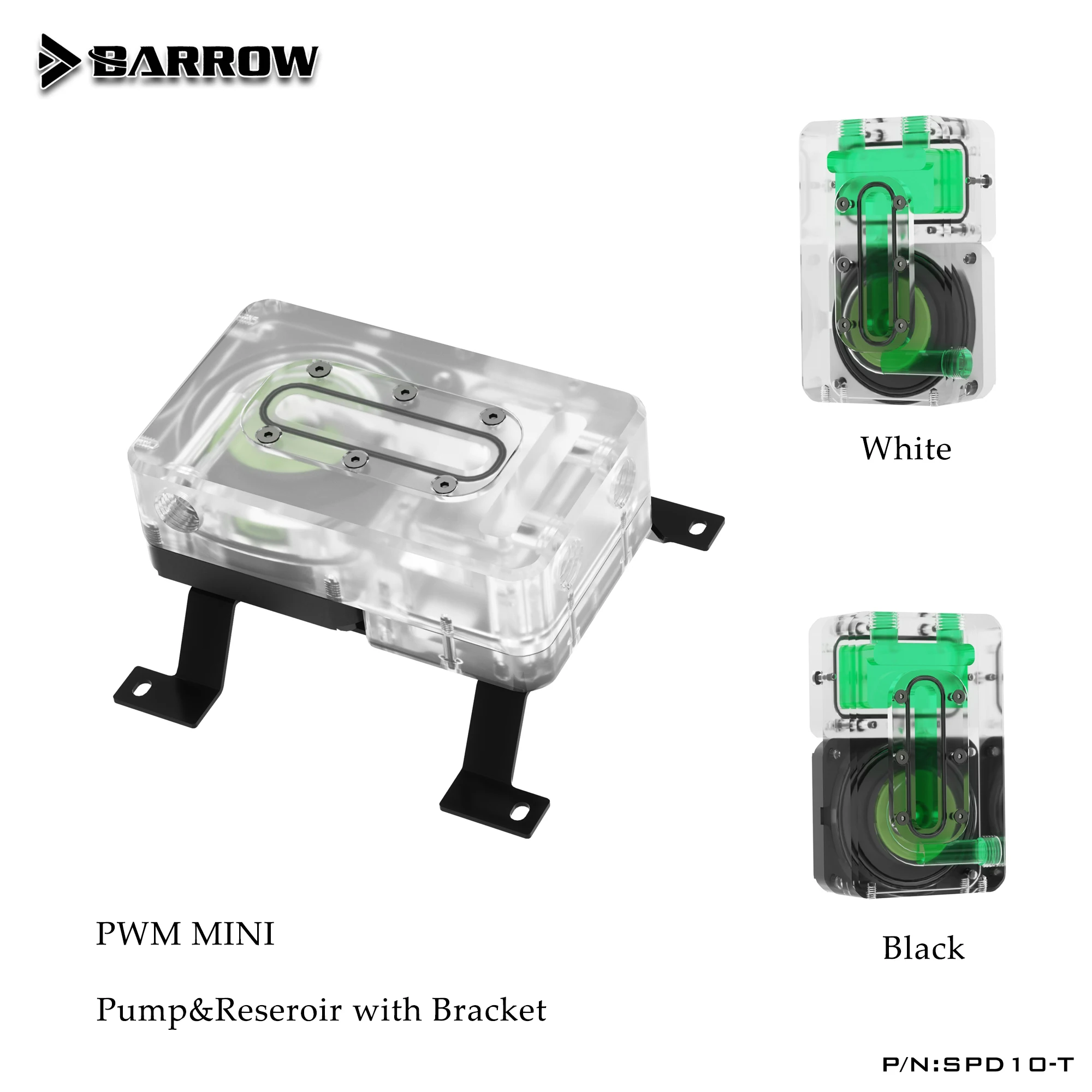 Barrow DC12V 10W PWM водяной охладитель, встроенный насос, резервуар для воды для ITX чехол, резервуар для мини-насоса, система водяного охлаждения