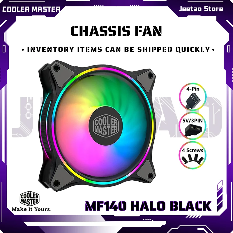 

Кулер Master MF140 HALO, 14 см, 5 В/3 контакта, ARGB, чехол для компьютера, тихий ШИМ-вентилятор с адресуемой двойной диафрагмой, процессор с водяным охлаждением, сменный вентилятор