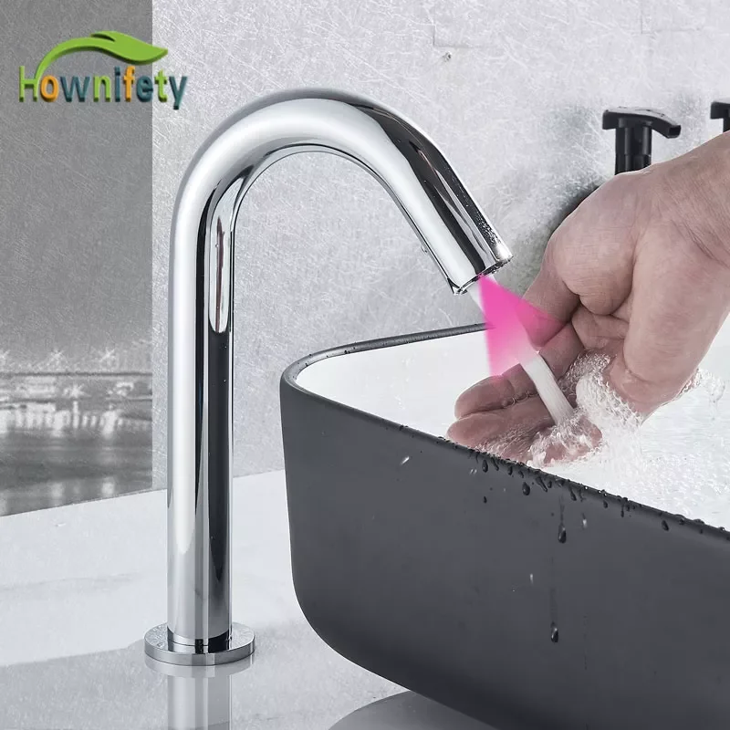 

chrome short or tall Automatic Hand Touch Bathroom Sink Faucet Countertop Hot & Cold or single cold handsfree touch less