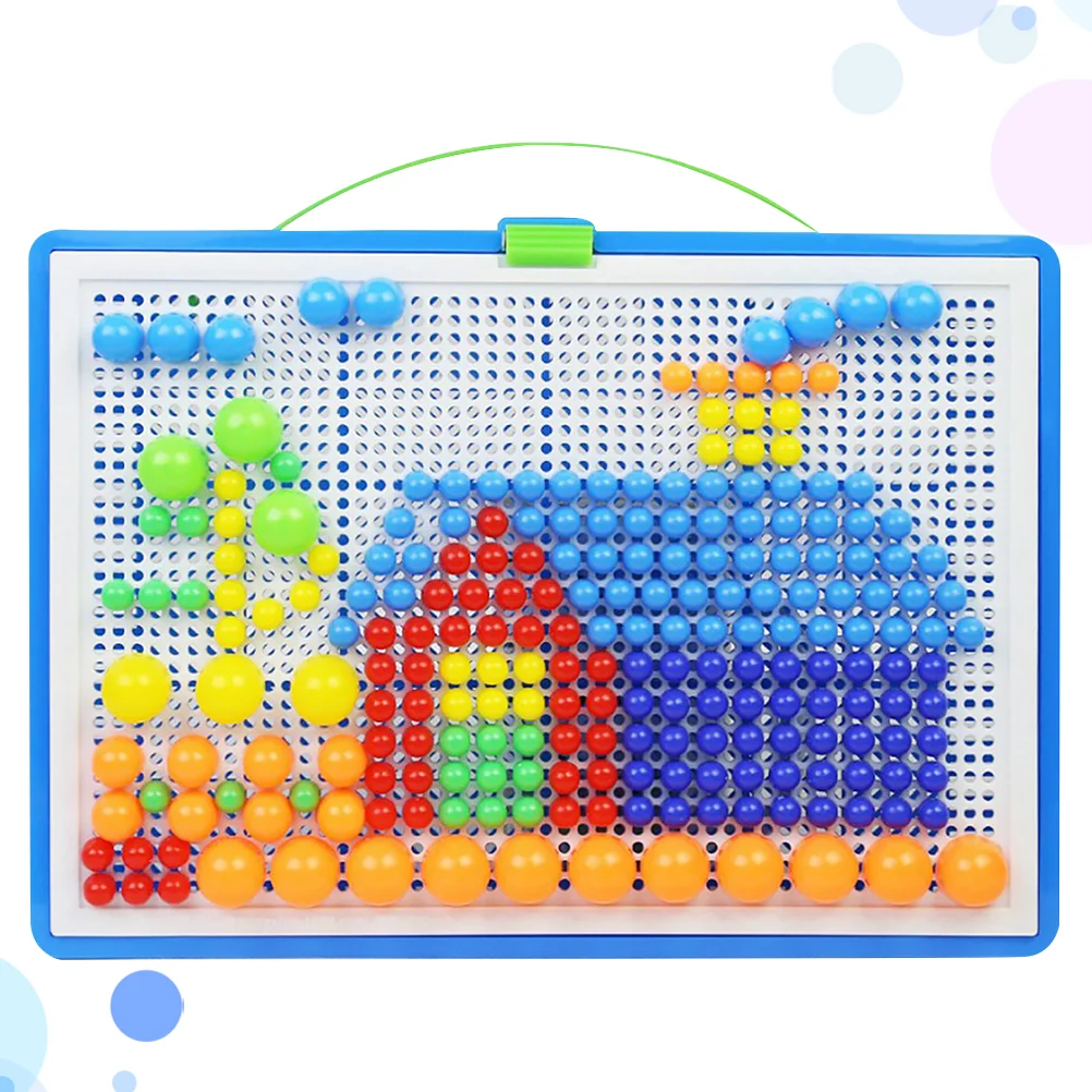 

Peg Boards Children Mushroom Nail Jigsaw Puzzle Pegboard Three-dimensional Mosaic Kids Didactic games for from 3 to 7