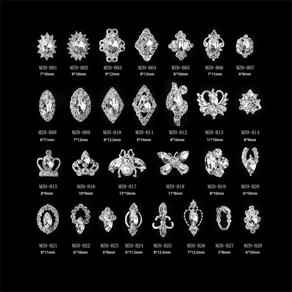 

Прозрачные алмазы из сплава, экономичные многофункциональные глянцевые Кристальные прозрачные ногти «сделай сам», алмазные украшения для ногтей, 26 видов алмазов для ногтей