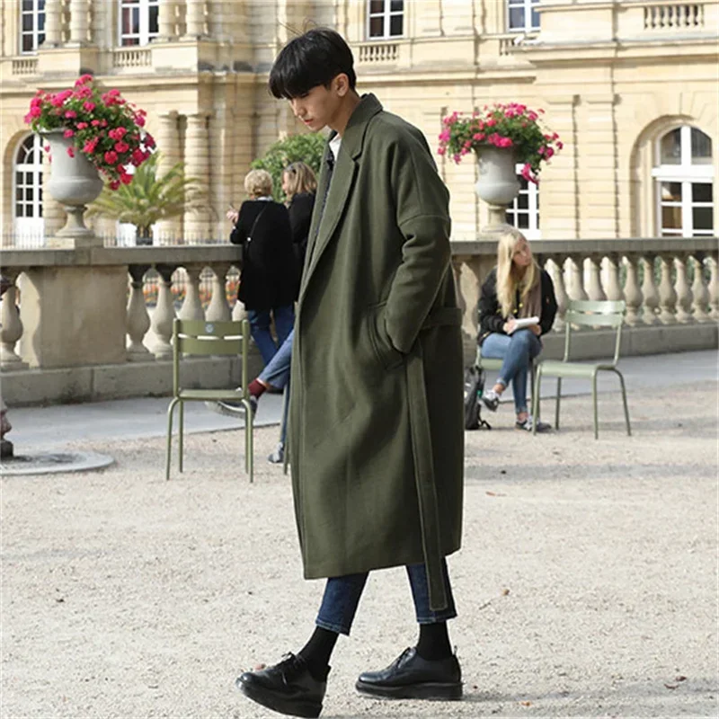 

Мужская приталенная куртка FGKKS, теплая Толстая куртка из смешанной шерсти, уличный Тренч, 2023
