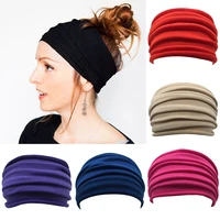 women sports headwrap wide elastic yoga turban bandage solid color african head wrap summer bohemian bandanas hair accessories