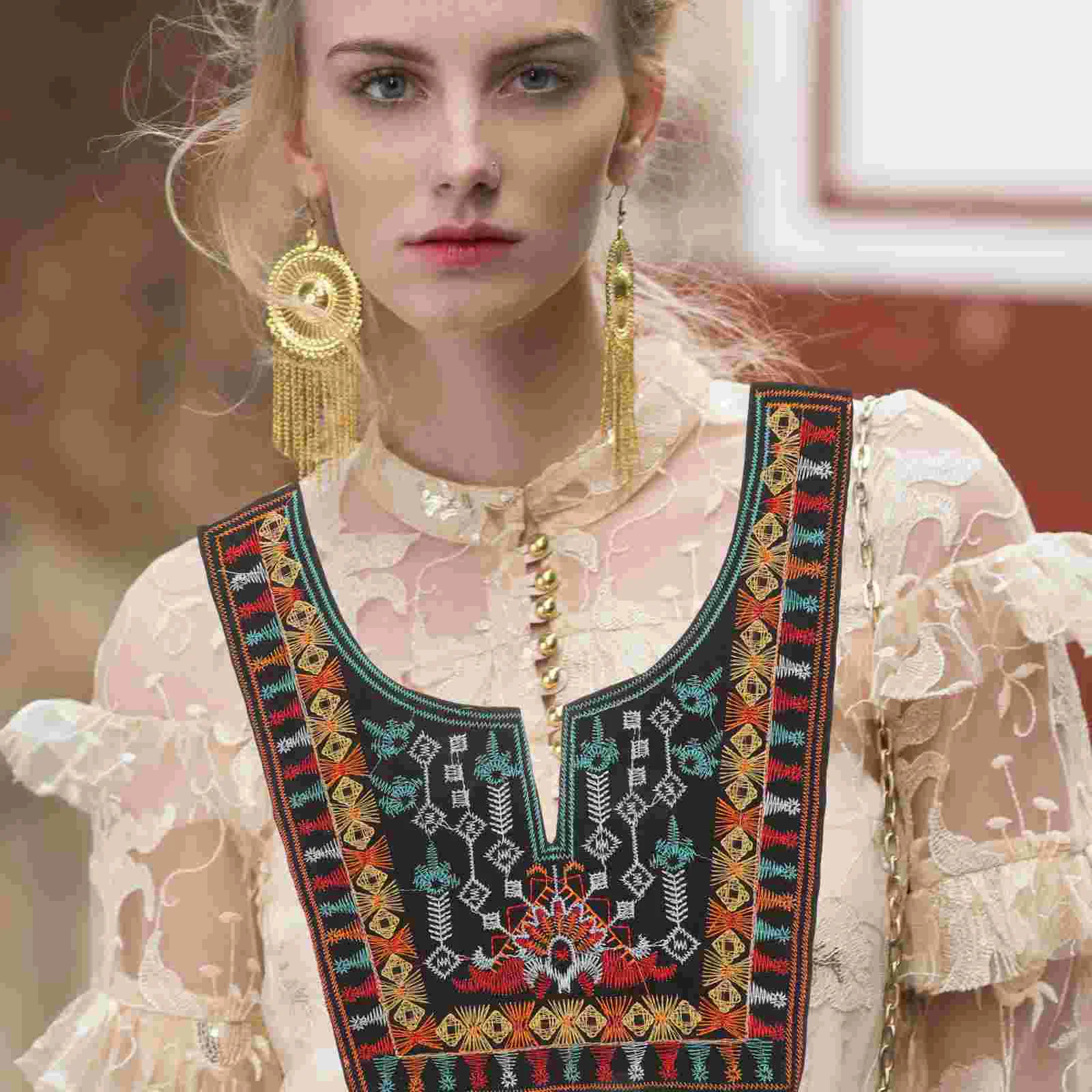 Кружевной вышитый воротник аксессуары для одежды Изящные нашивки пальто вышивка