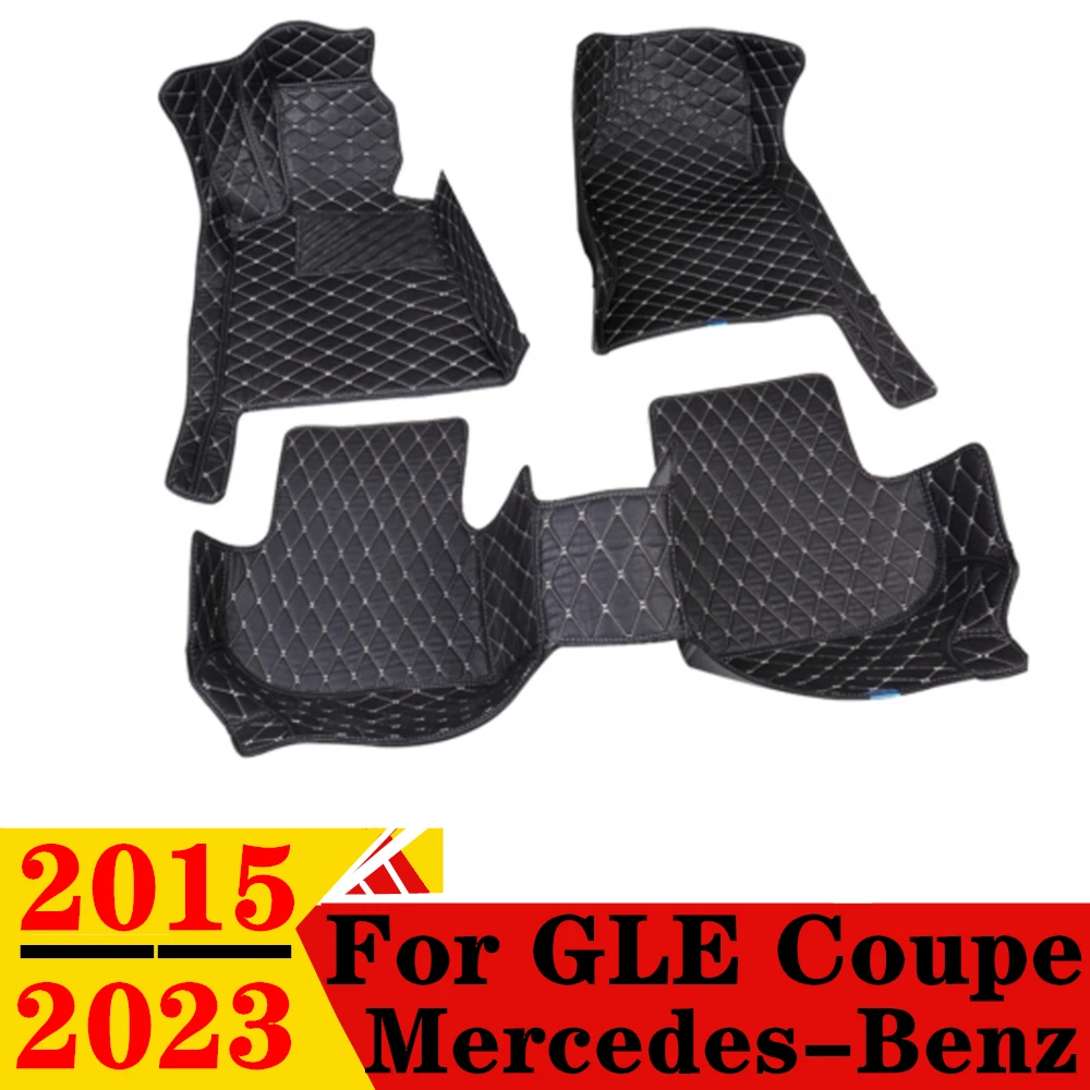 

Car Floor Mats For Mercedes-Benz GLE Coupe 2015-23 Waterproof Leather Custom Fit Front & Rear FloorLiner Cover Auto Parts Carpet