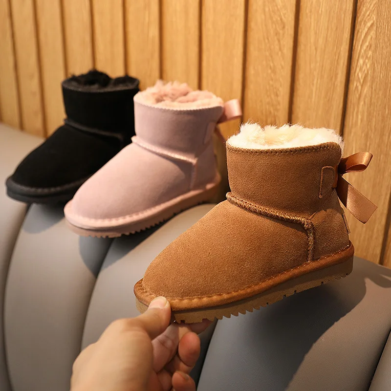 

Новинка, зимние ботинки, короткие зимние ботинки, Детские водонепроницаемые ботильоны для детей и женщин, полуботинки с мехом, теплая обувь ...