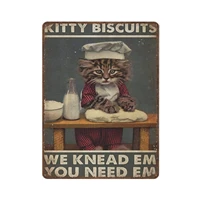 vintage metal tin sign plaquevintage tin sign kitty biscuits we knead em you need em signman cave pub club cafe home decor pla