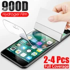 2-4Pcs 900D Hydrogel Film Screen Protector For iphone 13 12 11 Pro XS Max X Cover Protective Film For iphone XR SE 2020 8 7 Plus