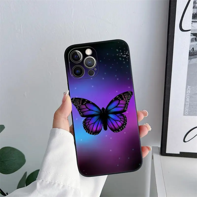 Красивый розовый чехол с бабочкой для телефона iPhone 11 15 Pro Max ...