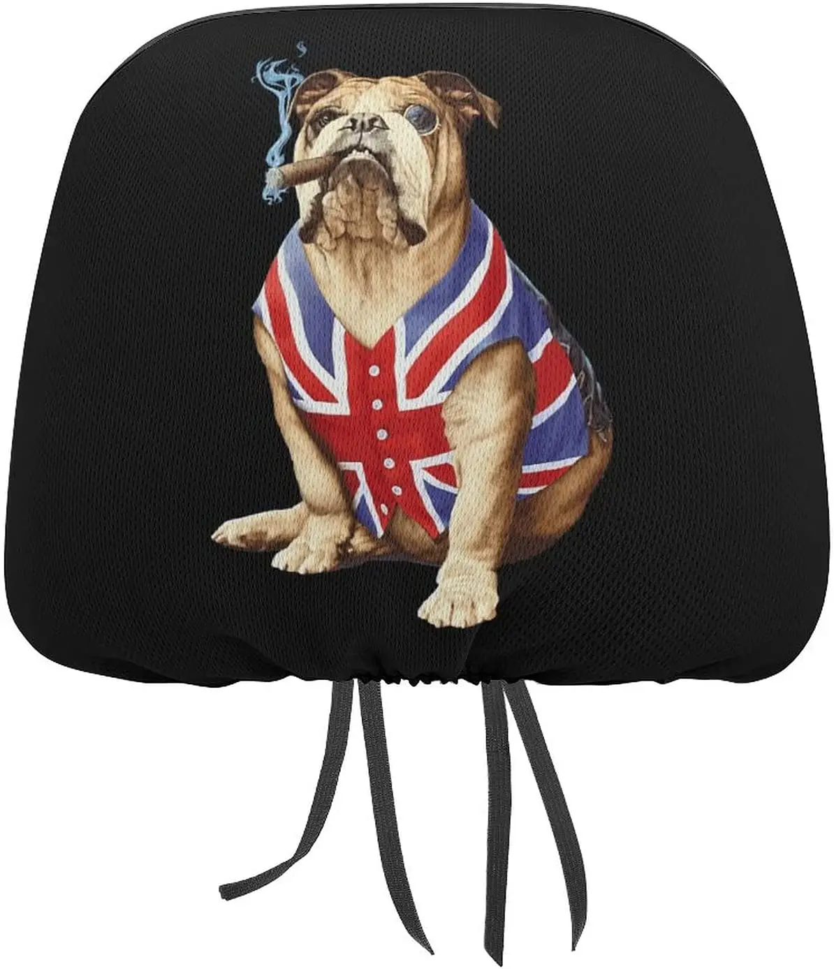 

Creative Personality American Flag & Union Jack Pet Pattern 2 Pack Car Headrest Cover Seat Rest Protector Cover Univers