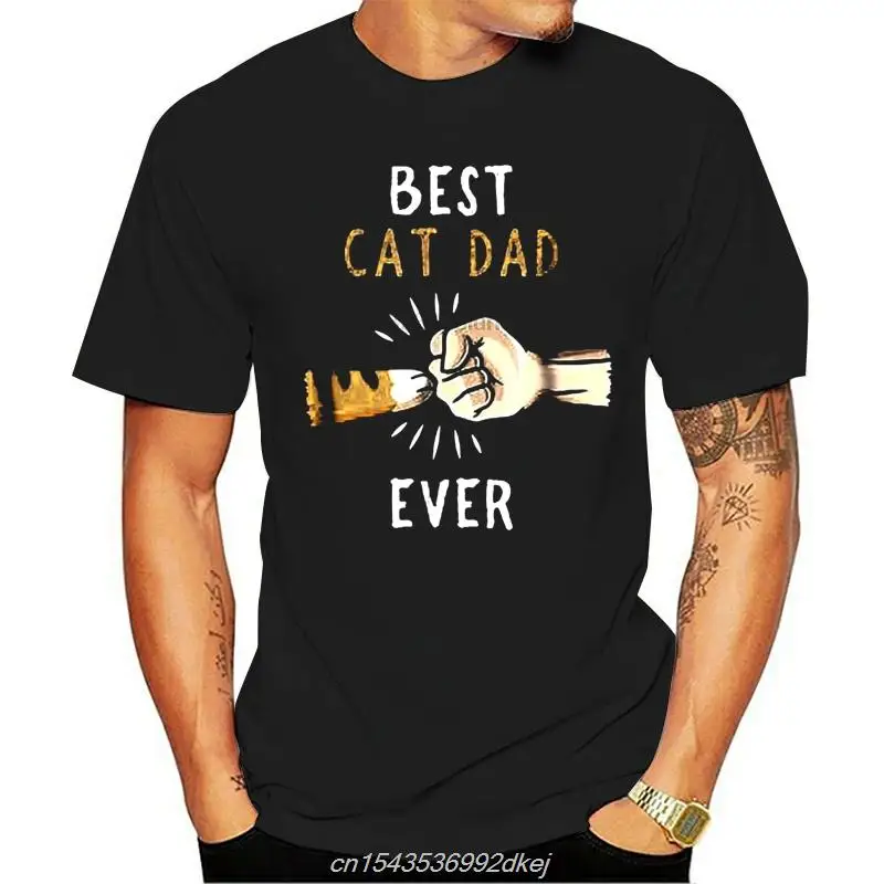 

Best Cat Dad Ever Cat Lovers Father Day Gift T Shirt Black Cotton Men S-6xl Retro O Neck Tee Shirt Men Women Cartoon Casual