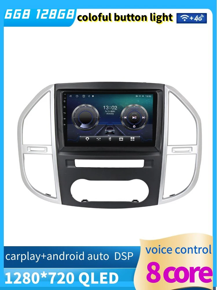 

9" Octa Core 1280*720 QLED Screen Android 10 Car monitor Video Player Navigation For Mercedes Benz Vito Metris V-Class 2014-2021