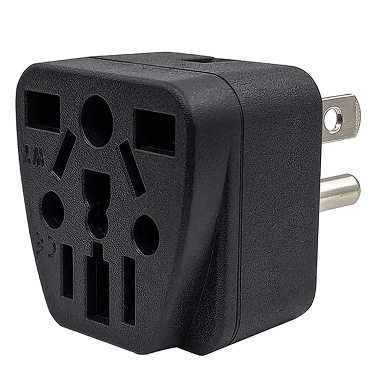 Eu/uk/au/in/cn/jp/asia/italy/brazil To Usa (type B), 3 Prong Usa Plug, Charger Converter Black