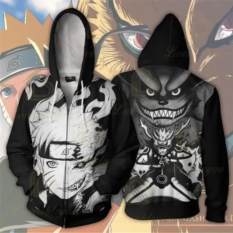 

Anime Sweatshirt Men and Women Zipper Hoodies 3d Print Hooded Jacket for Boys Cosplay Costume Harajuku Streetwear