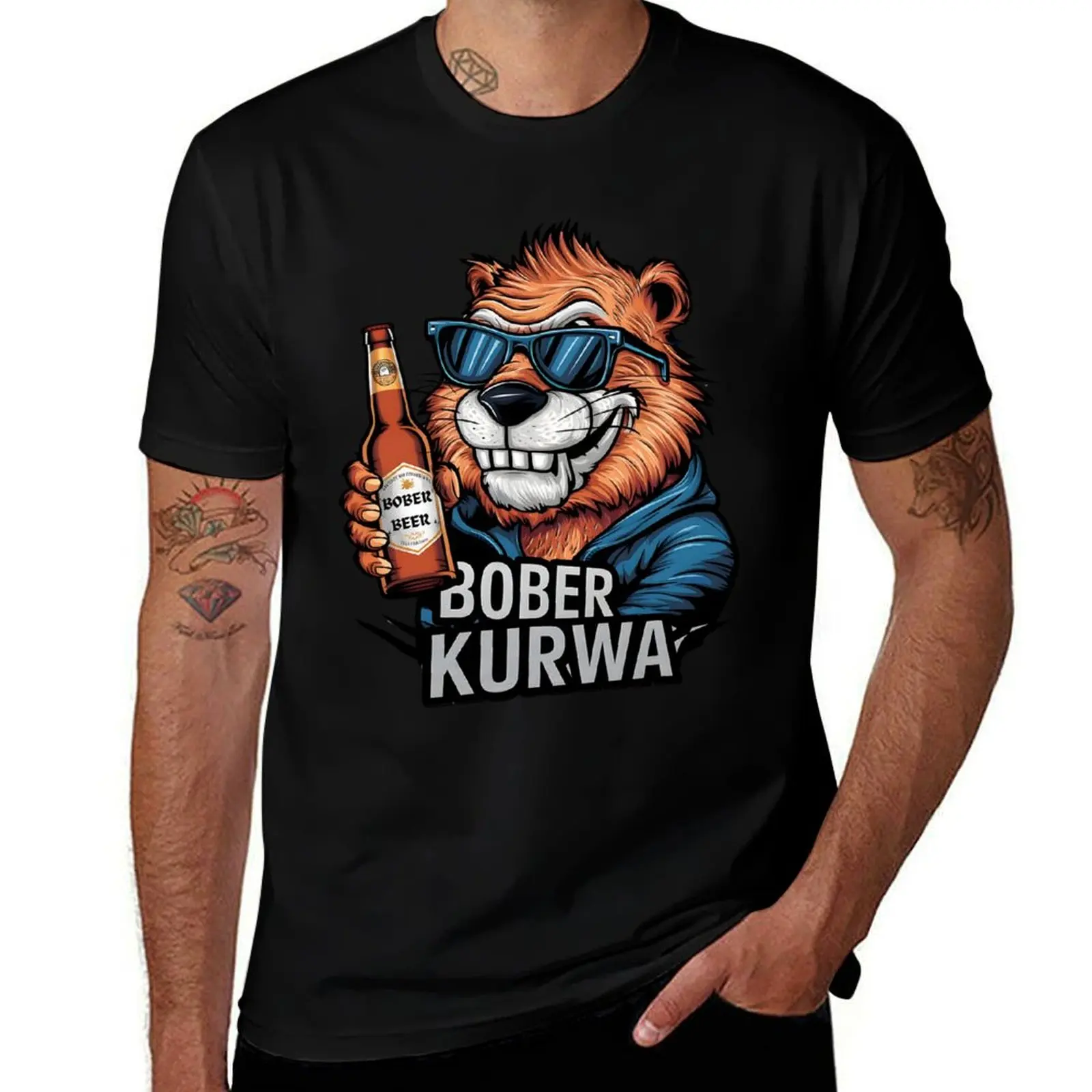 Bober Ku*wa - Beaver Bóbr Jakie Bydle Funny T-Shirt basketball graphic tees fashion shirts black t for men