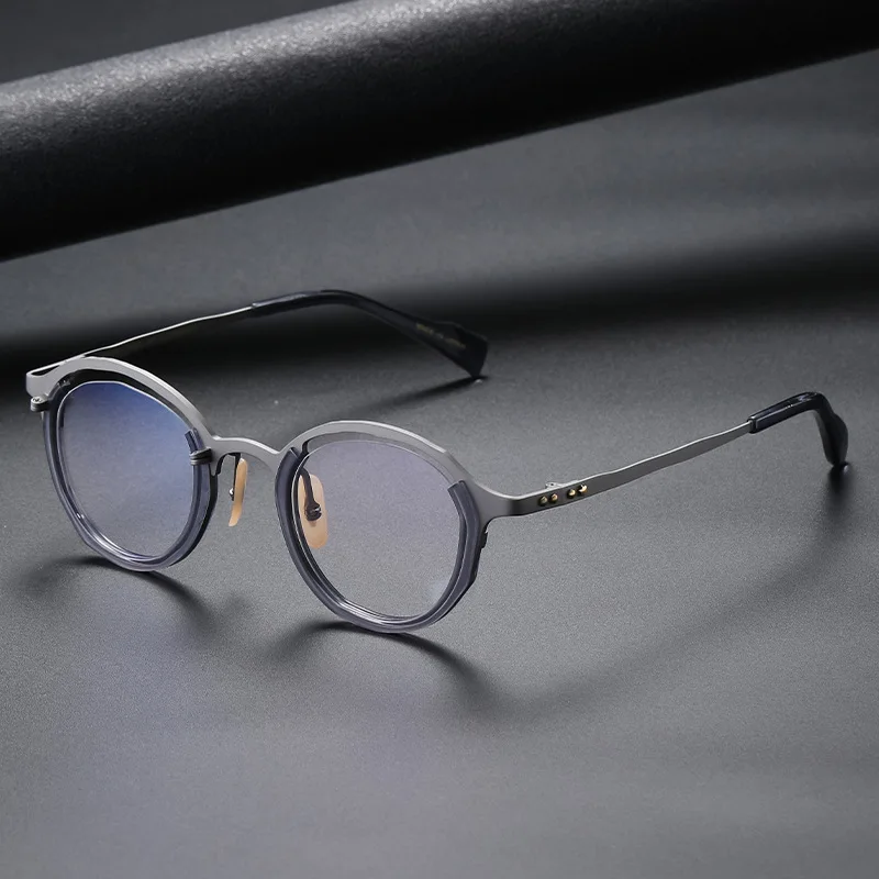 

MM-0055 Japanese Designer Brand Eyeglasses Frames Pure Titanium Men Round High Quality Myopia Glasses Tortoise Vintage Eyewear