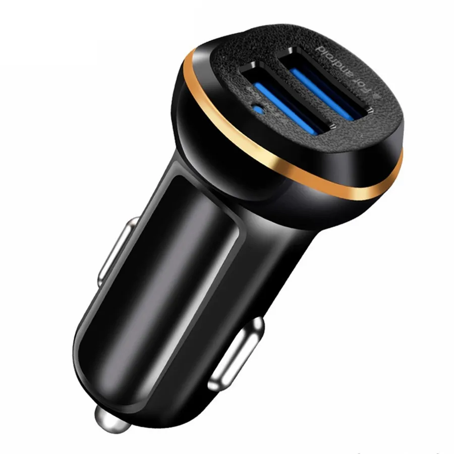 200pcs high quality 5V2A dual USB Car Charger MP3 GPS iPhone mobile phone charger usb car socket car charger 2a USB