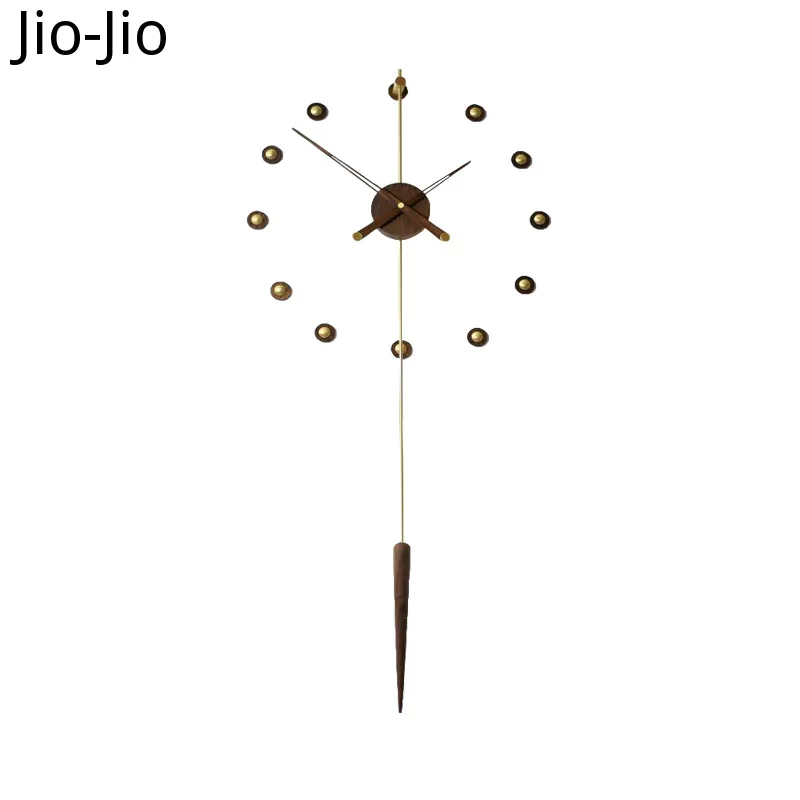 

Nordic Modern Large Wall Clock Wood Walnut Silent Clcoks Metal Gold Luxury Wall Watches Home Decor Living Room Decoration Gift