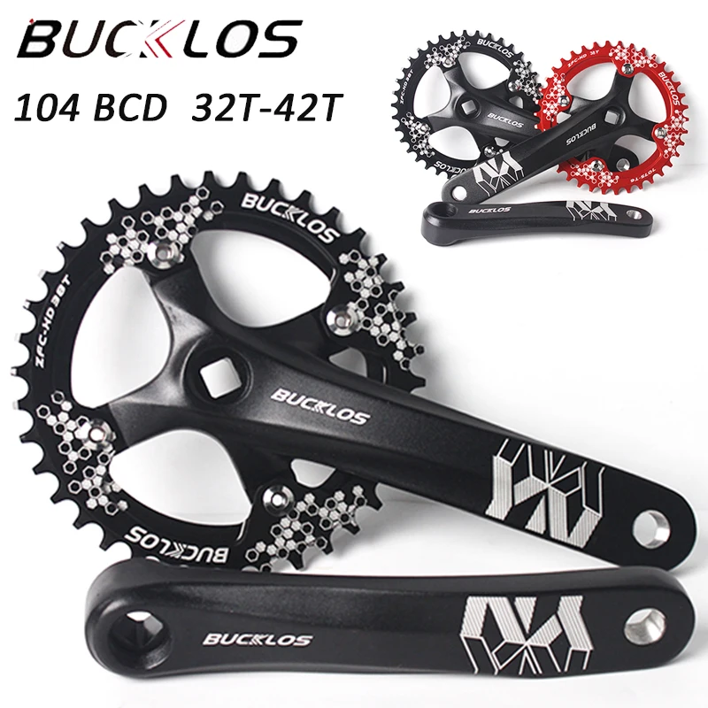 

BUCKLOS 104 BCD Crankset Bicyle Round Oval Chainring 170mm MTB Crank 32T 34T 36T 38T 40T 42T Chainwheel Mountain Bike Crankset