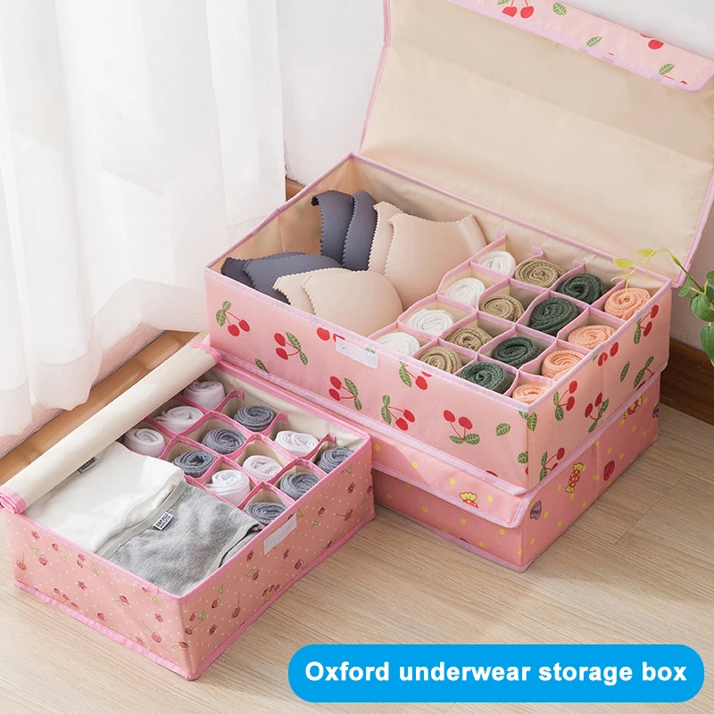 

Underwear Storage Box Oxford Cloth 13 Grid Socks Bra Panty Underwear Storage Foldable Storage Box Clothes Organizer
