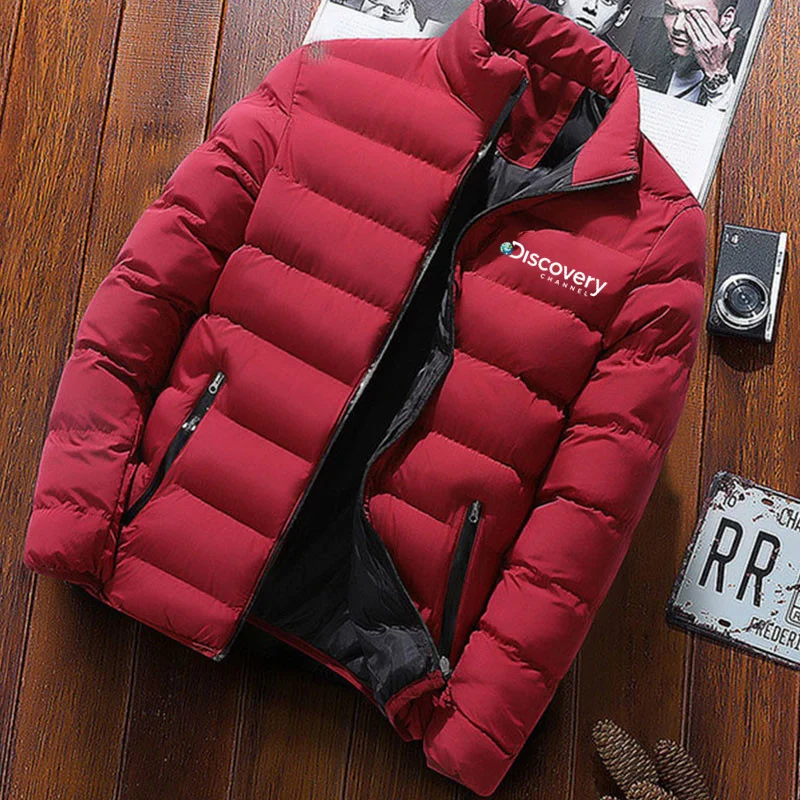 Nationals Geographics Fall Winter Men Jackets Warm Thick Coats Men's Slim, Stand-up Collar, Zipper, Windproof, Casual Jacket