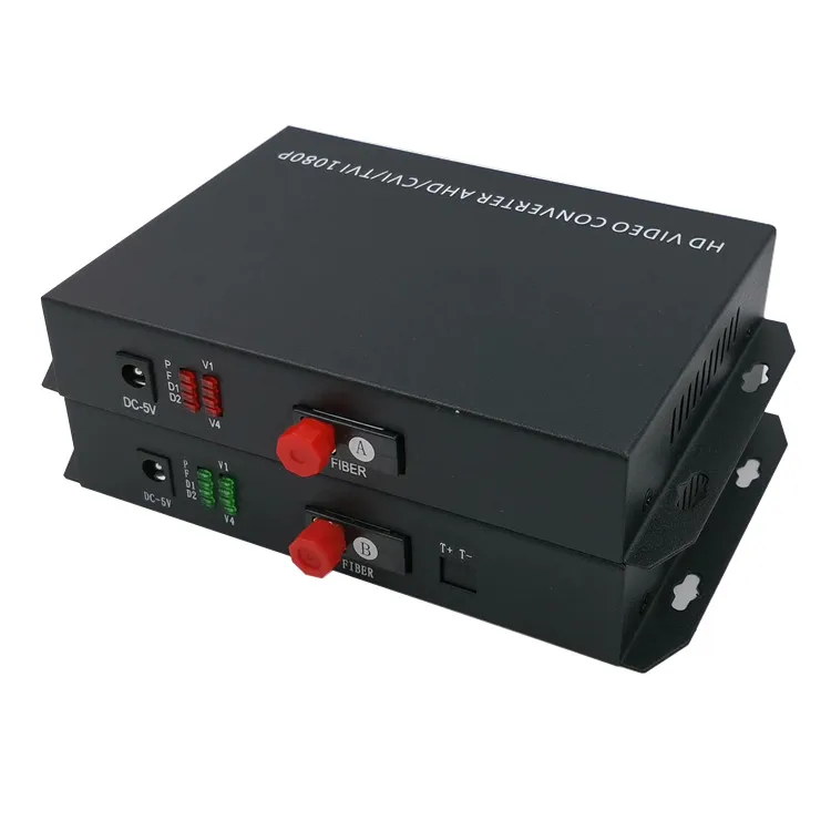 20KM Optic BNC Extender 4CH Port AHD CVI TVI 1080P Optical HD fiber video converter
